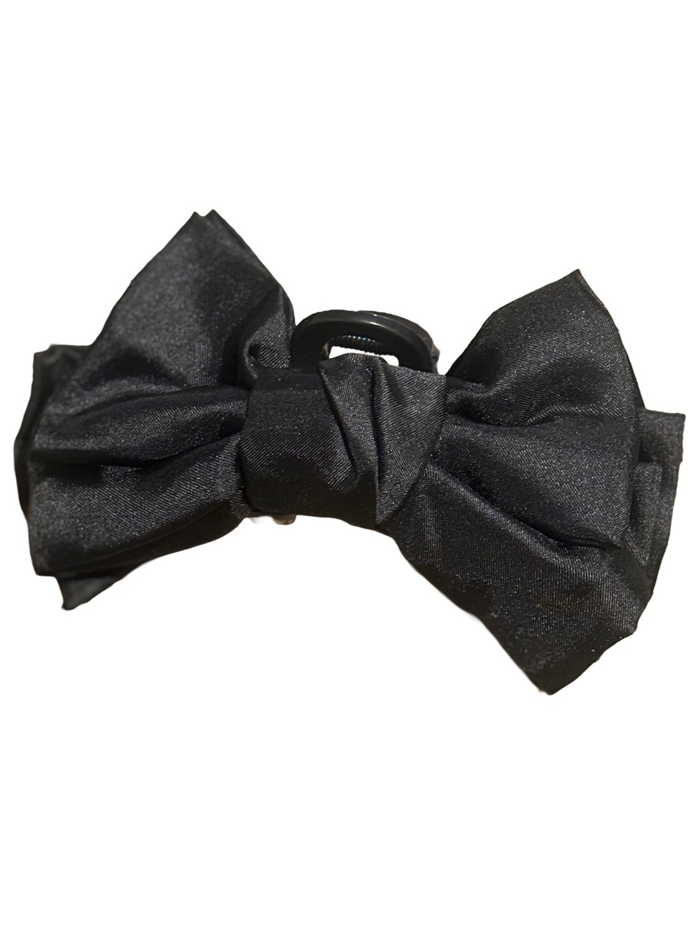 Black Satin Ribbon Bow Claw Clip Hair Accessory 5” Victorian Romantic Goth NWOT